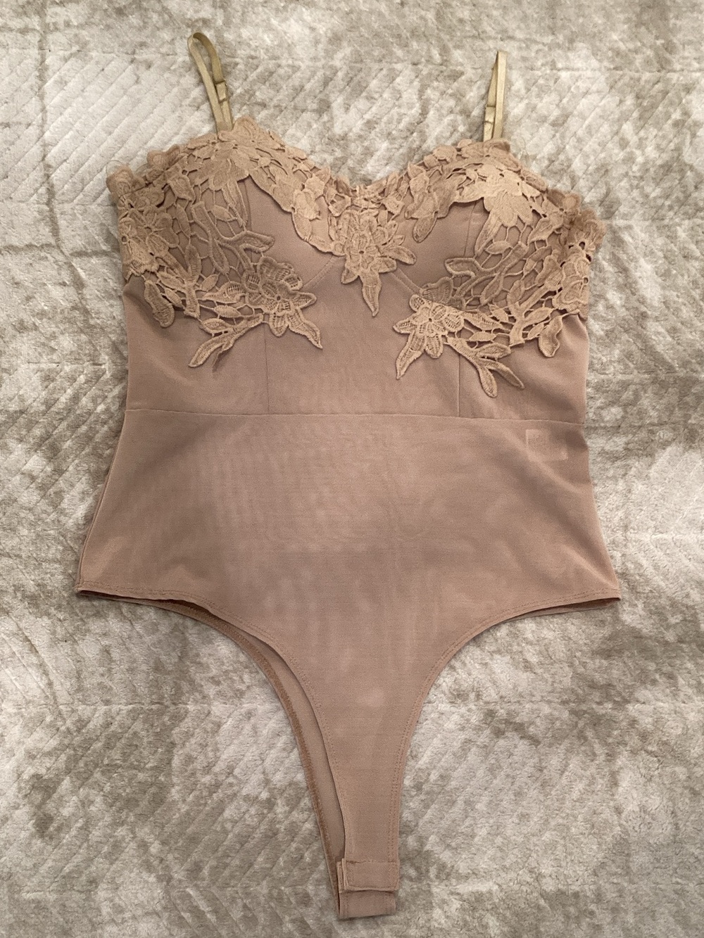 Fashion Nova Nude Strapless Padded Bodysuit